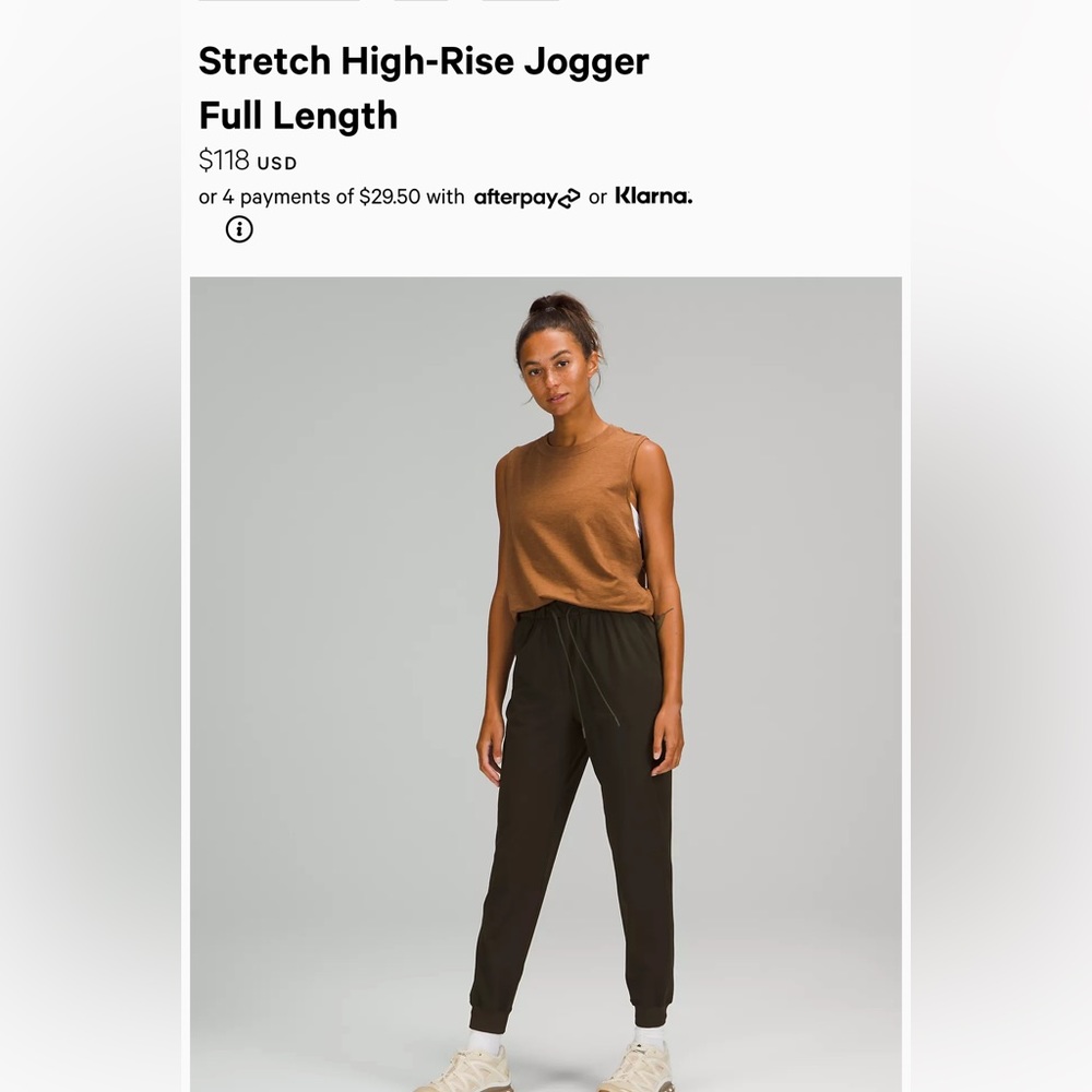 NWT Lululemon Stretch High Rise Jogger Full Length